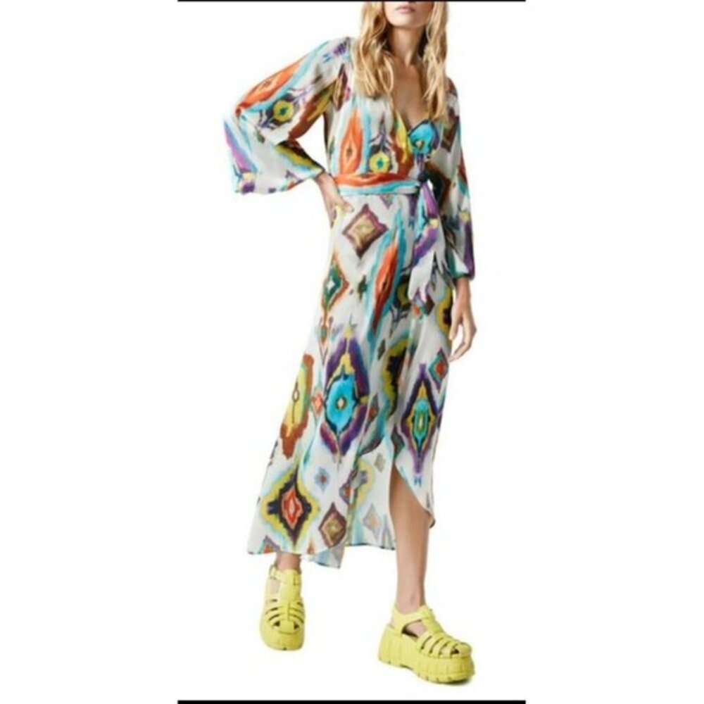 Smythe NEW Hostess Maxi Dress Geographic Size Medium Women’s Designer